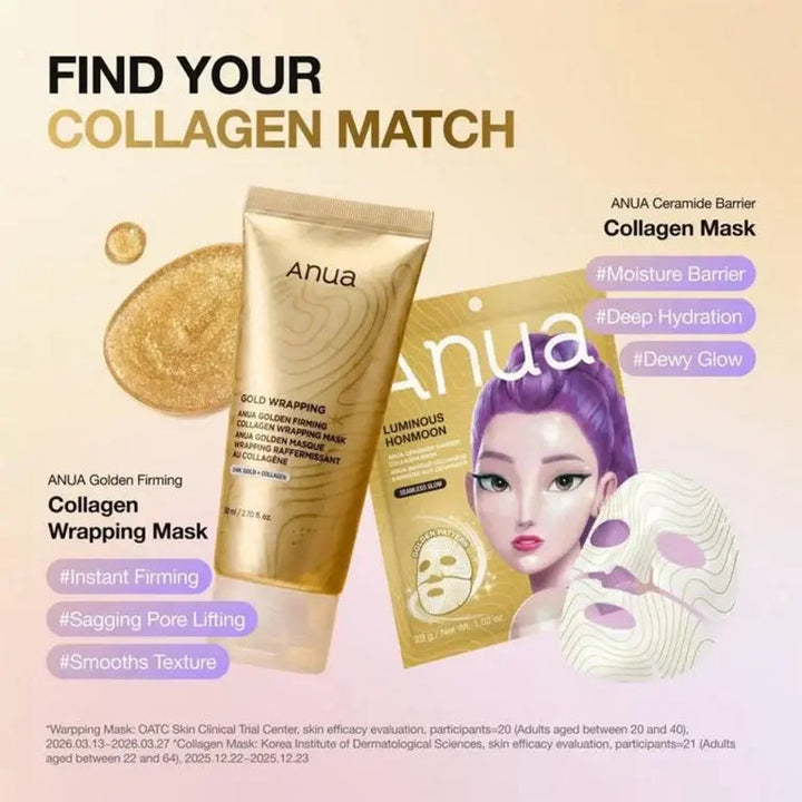 Anua KPop Demon Hunters Golden Firming Collagen Wrapping Mask Anua