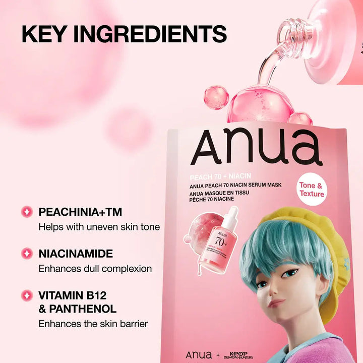 Anua Kpop Demon Hunters Peach 70 Niacin Serum Mask Anua