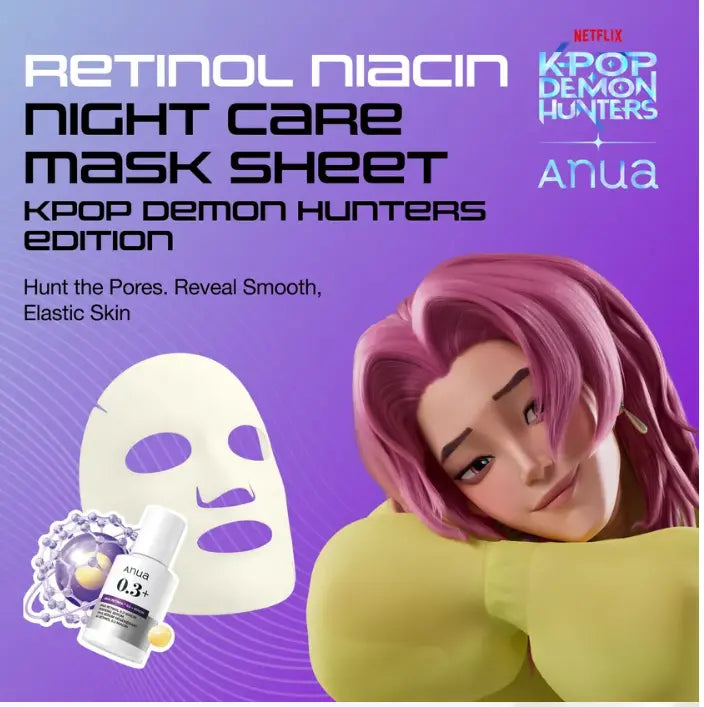 Anua Kpop Demon Hunters Retinol Niacin Night Care Mask Anua