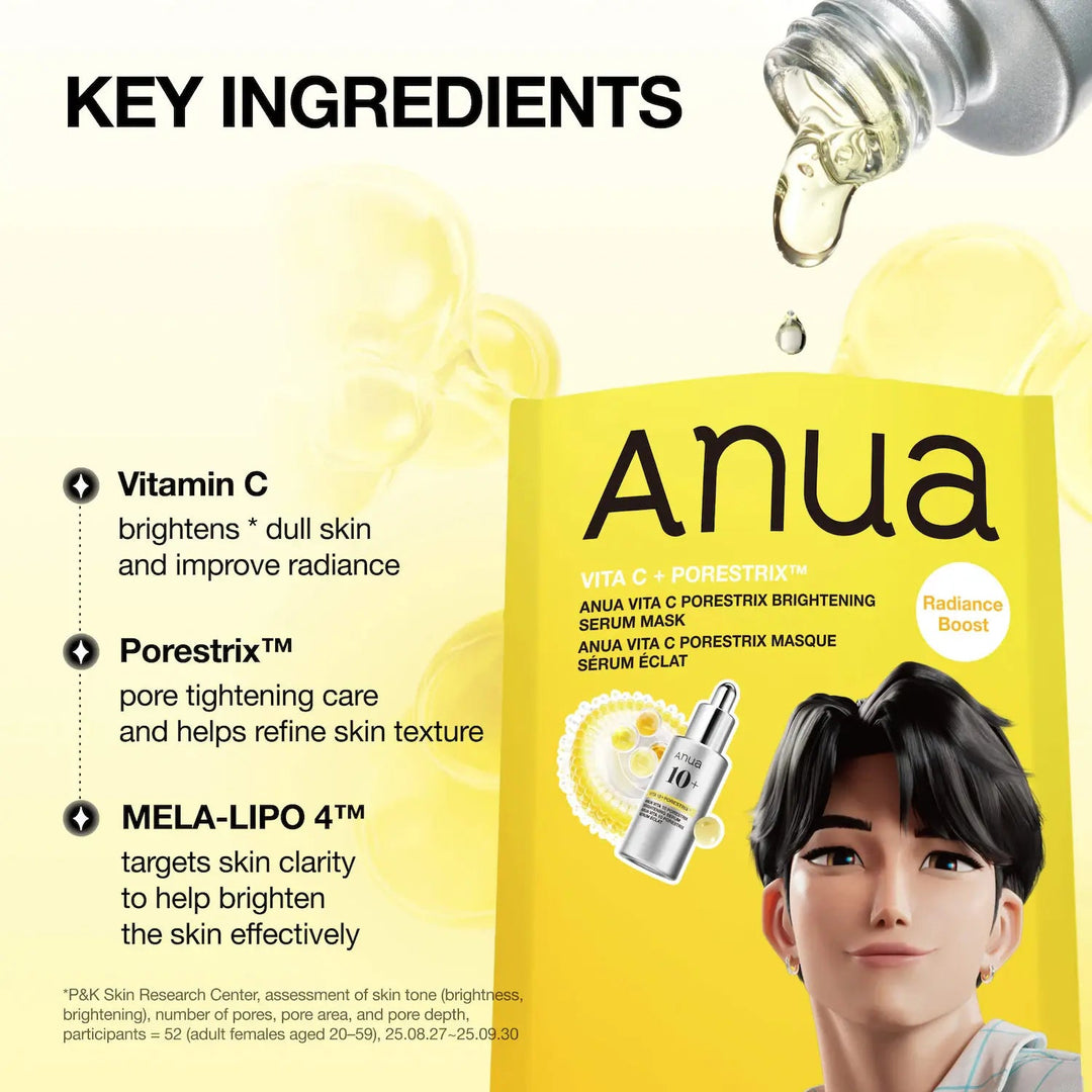 Anua Kpop Demon Hunters Vita C + Porestrix Brightening Serum Mask Anua