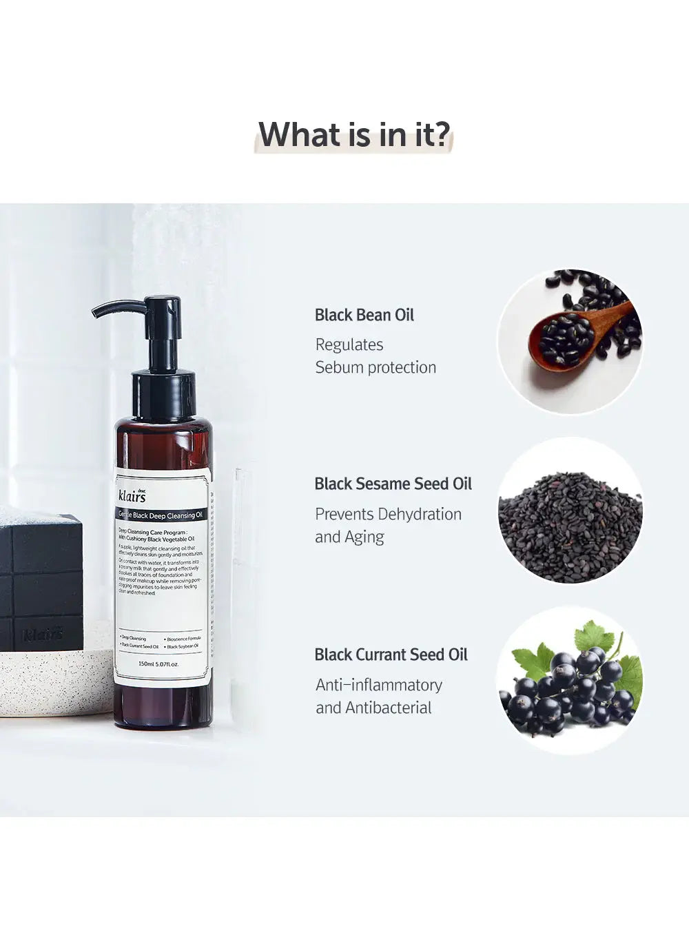 Dear Klairs Gentle Black Deep Cleansing Oil Dear Klairs