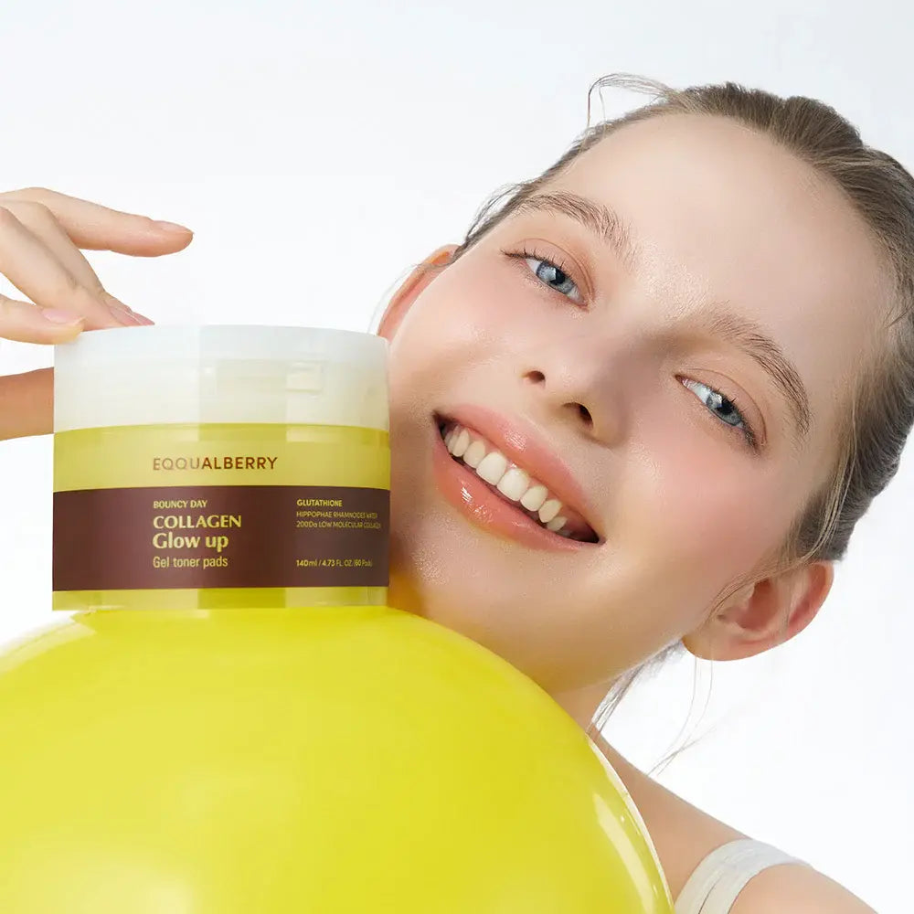 EQQUALBERRY Collagen Glow Up Gel Toner Pads - Seouléa
