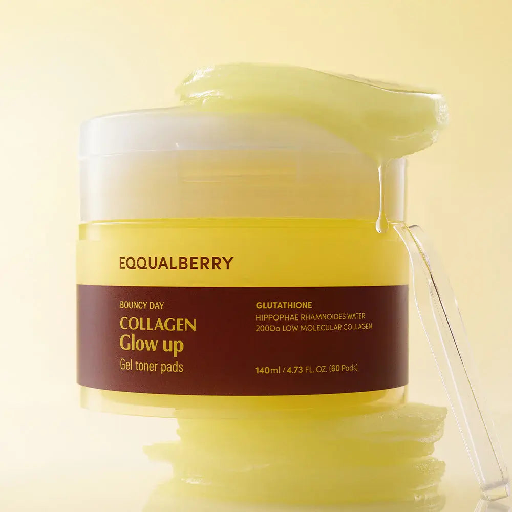 EQQUALBERRY Collagen Glow Up Gel Toner Pads - Seouléa