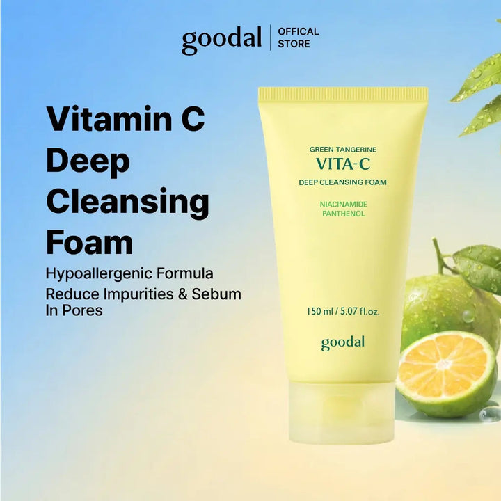 GOODAL Green Tangerine Vita C Deep Cleansing Foam Niacinamide Panthenol GOODAL