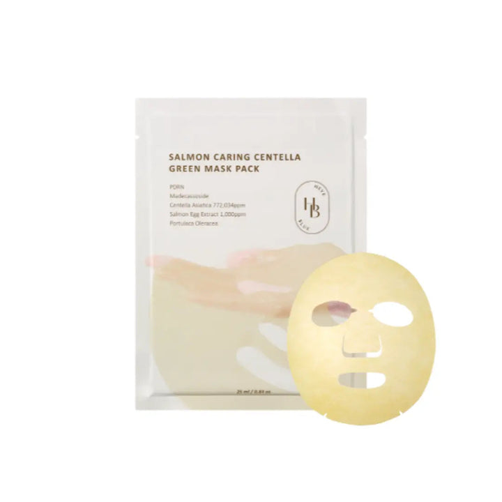 HEVEBLUE Salmon Caring Centella Green Mask Pack - Seouléa