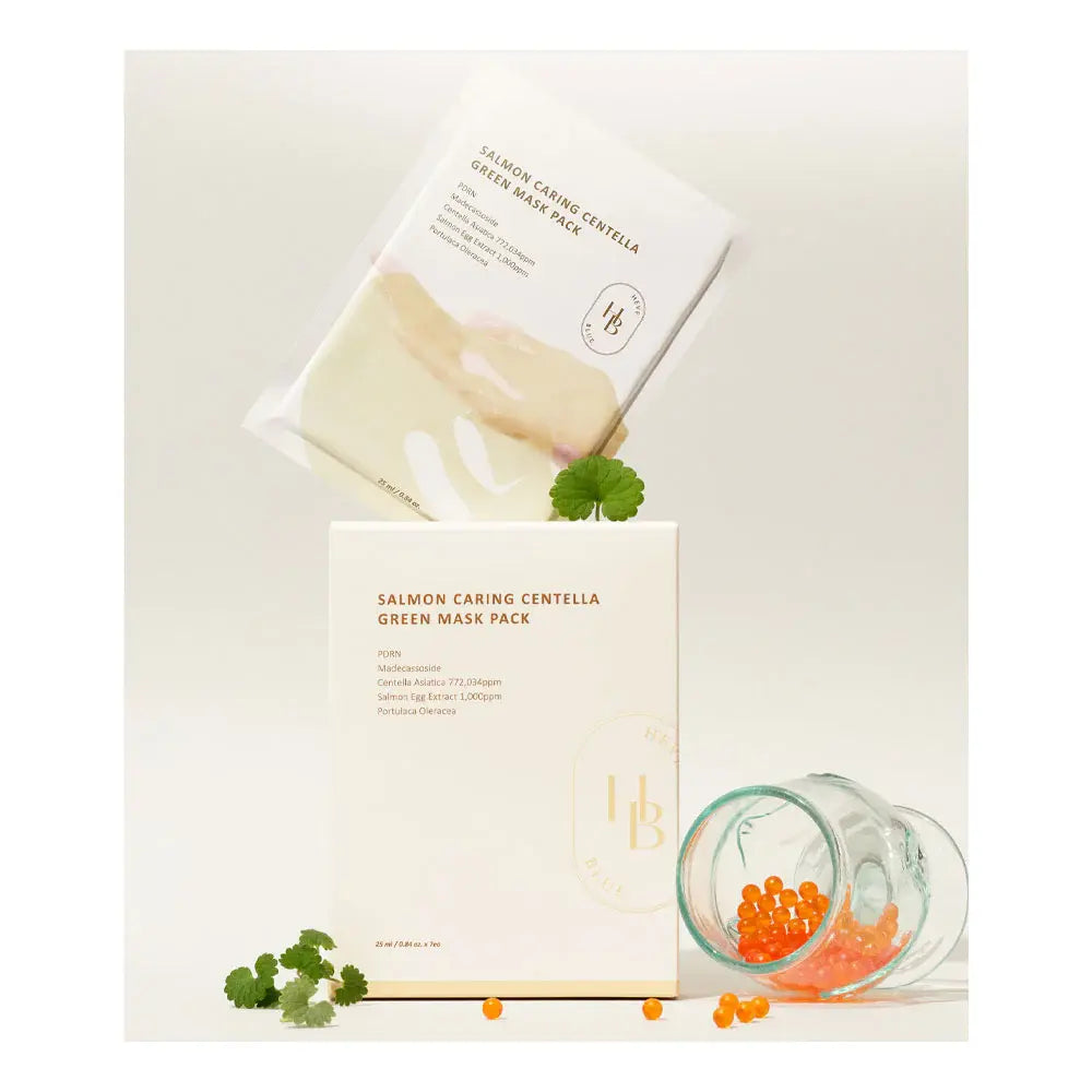 HEVEBLUE Salmon Caring Centella Green Mask Pack - Seouléa