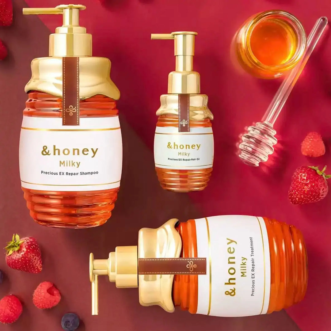 &honey Milky Precious EX Repair Shampoo – Apple Sweet Honey Scent (440ml) &Honey