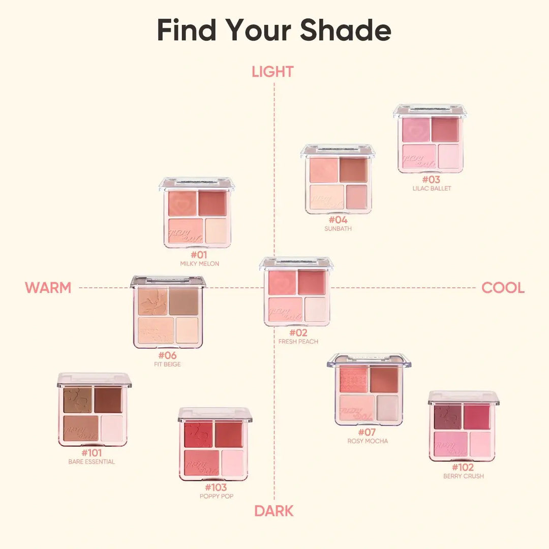 Judydoll 2 in 1 Blush Highlight Palette