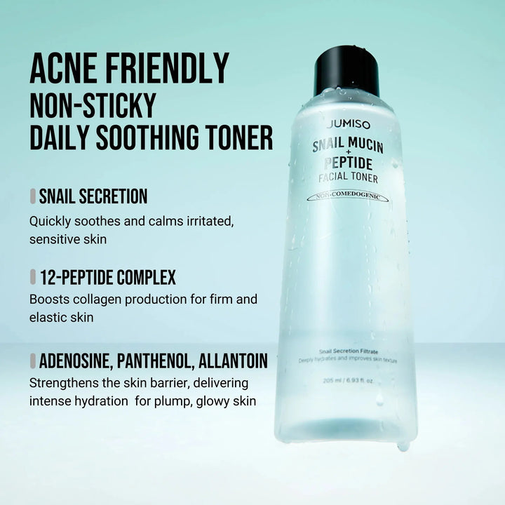 JUMISO Snail Mucin + Peptide Hydrating Facial Toner (205ml) JUMISO