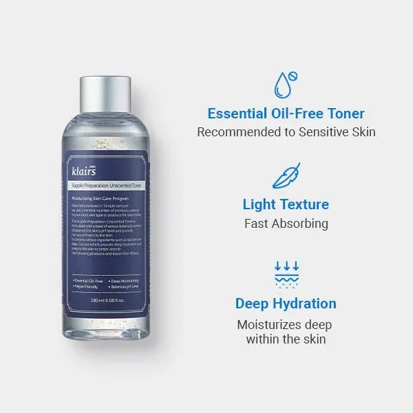 KLAIRS Supple Preparation Unscented Facial Toner (180ml) KLAIRS