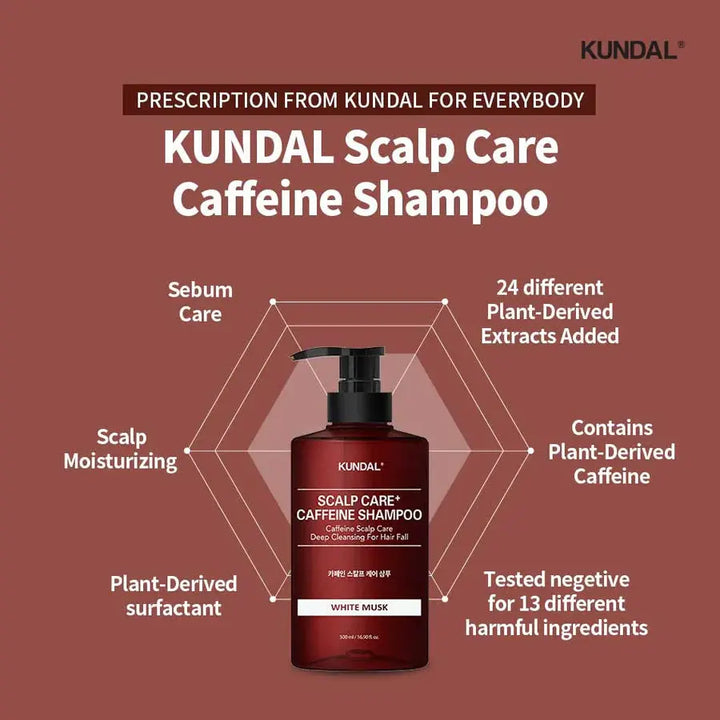 KUNDAL Caffeine Hair Shampoo 500ml KUNDAL