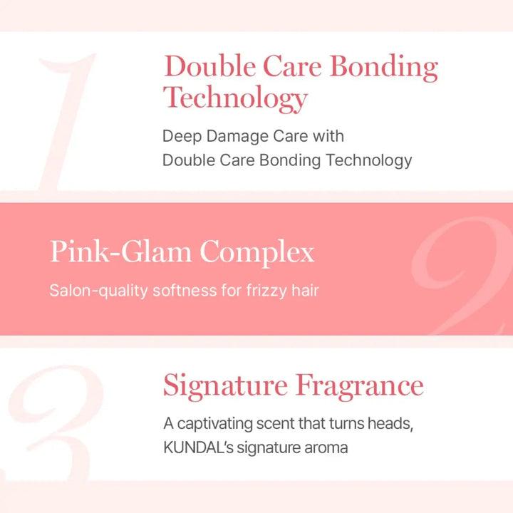 KUNDAL Holiday Silk Glow Edition Protein Bonding Care Shampoo 500ml + Treatment 250ml + Hair Scrunchie KUNDAL