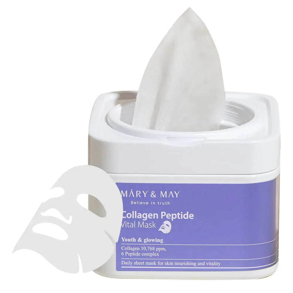 Mary&May Collagen Peptide Sheet Mask Pack (30 Sheets | 400ml) Mary&May
