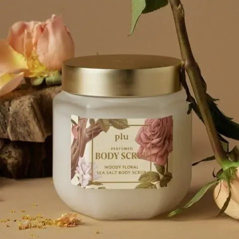 PLU Perfumed Sea Salt Body Scrub Woody Floral PLU