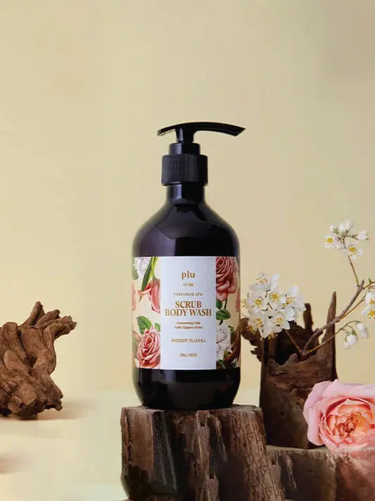 PLU Perfumed Spa Scrub Body Wash Woody Floral PLU
