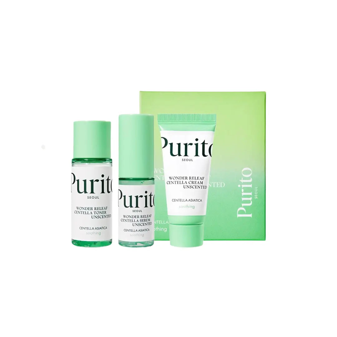 PURITO Wonder Releaf Centella Mini Kit Unscented (3-Piece Set) Purito