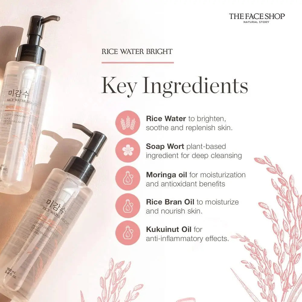 THE FACE SHOP Rice Water Bright Light Cleansing Oil - Seouléa