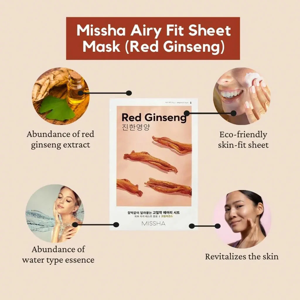 MISSHA Airy Fit Sheet Mask [Red Ginseng]
